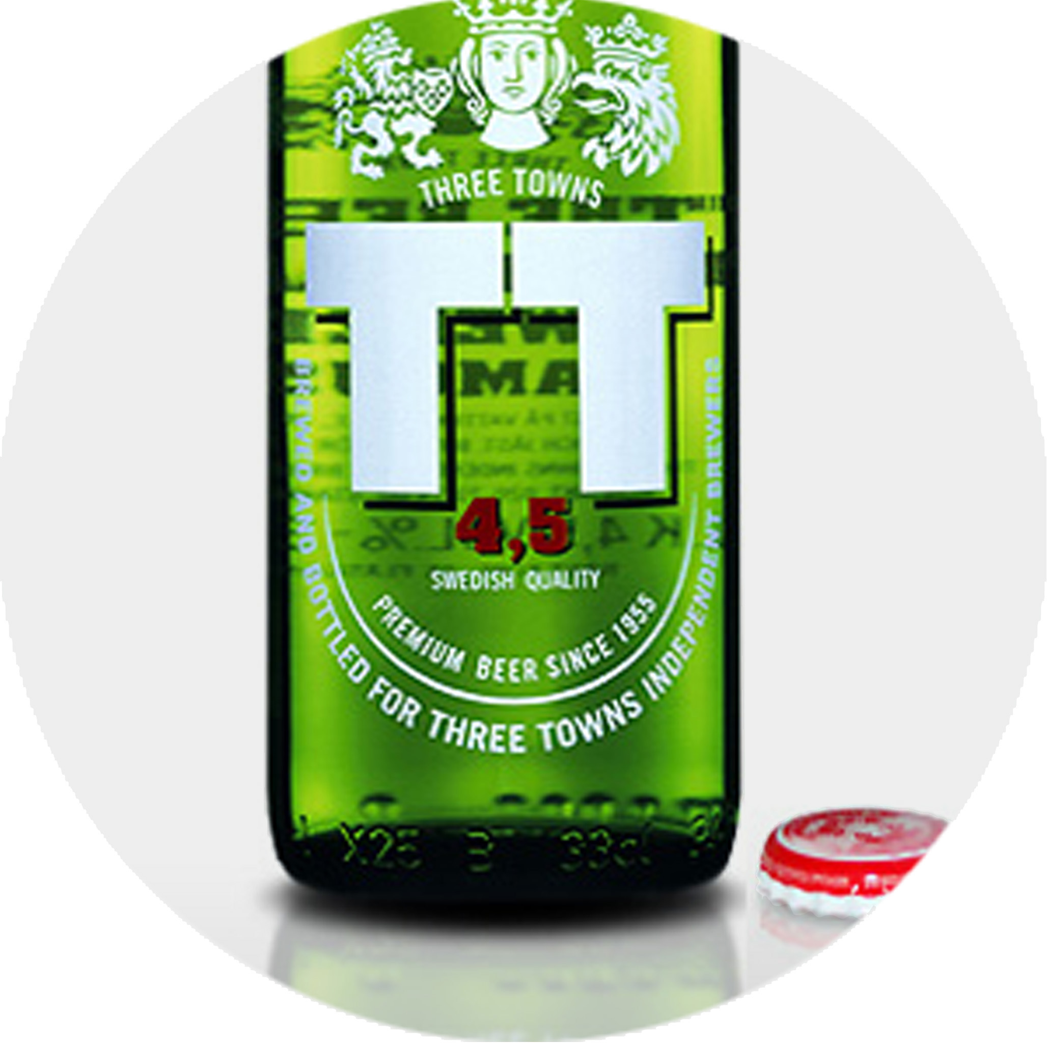 WINNER OF SILVER AWARD, PACKAGING AND LABELING CONCEPT FOR THE SWEDISH BEER BRAND TT (THREE TOWNS).